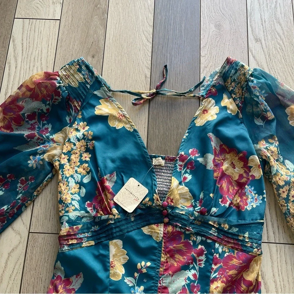 Free people Floral Long Sleeve Bodysuit